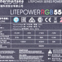 Computer power supply THERMALTAKE LITEPOWER RGB 550W, 24-pin