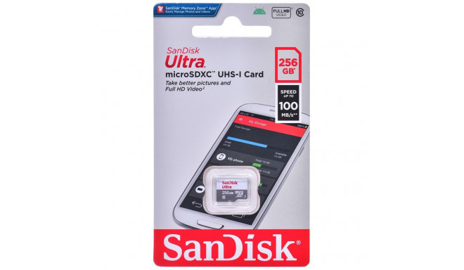 SanDisk Ultra 256 GB MicroSDXC UHS-I klass 10