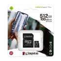 Kingston Technology 512GB micSDXC Canvas Select Plus 100R A1 C10 Card + ADP