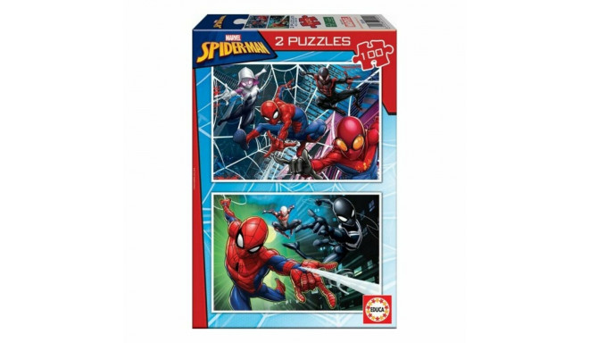 2 Pužļu Komplekts   Spider-Man Hero         100 Daudzums 40 x 28 cm