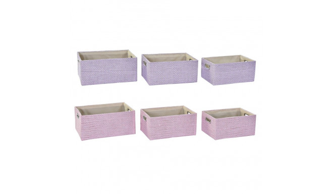 Basket set DKD Home Decor 40,5 x 27,5 x 18 cm Polyester (2 Units)