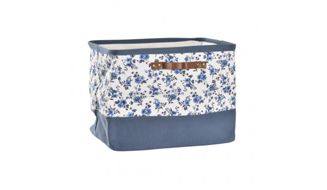 kaanega säilituskarp DKD Home Decor Sinine Valge 40 x 30 x 30 cm
