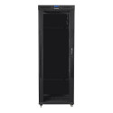 Installation cabinet rack 19 42U 800x1000 black, glass door lcd (Flat pack)