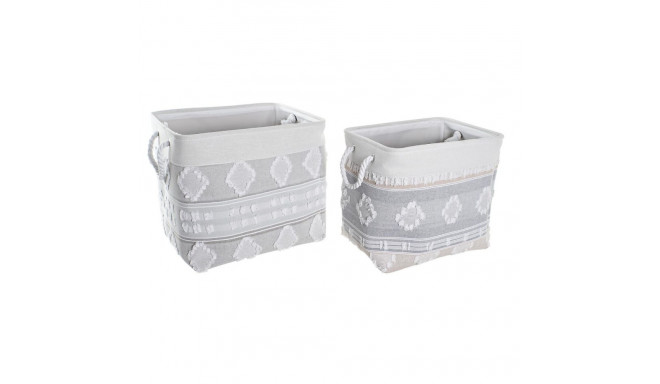 Basket set DKD Home Decor 45 x 35 x 40 cm Grey
