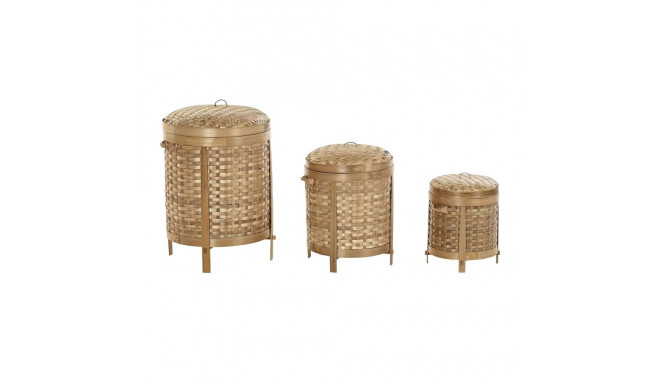 Basket set DKD Home Decor Natural 31 x 31 x 44 cm Bamboo Boho