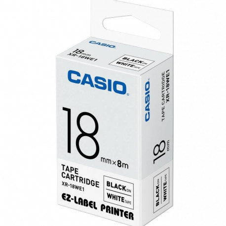 Kleepkirjalint Casio KL-780 EZ label sildiprinteri lint XR-18WE1 - 18 mm, värvus must tekst/valge ta