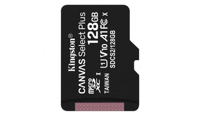Kingston mälukaart microSDXC 128GB Canvas Select Plus C10 UHS-I 100MB/s