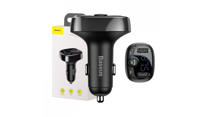 Baseus FM Transmitter T typed Bluetooth 2xUSB microSD (Black)