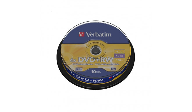 VERBATIM DVD+RW 4,7GB 4X CAKE*10 43488