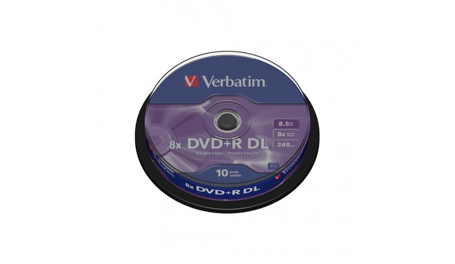 Verbatim DVD+R 8.5GB 8x DL 10tk tornis (43666)