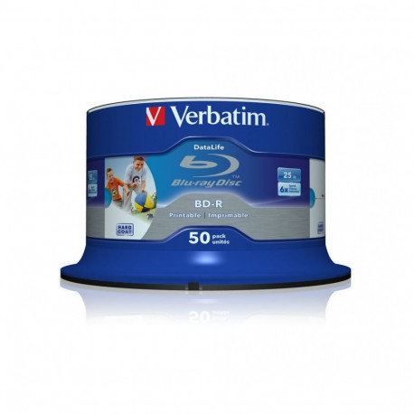 VERBATIM BD-R BLU-RAY 25GB 6X PRINTABLE CAKE*50 43812