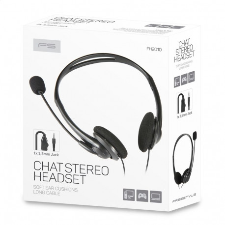 FREESTYLE HEADPHONES WITH MIC AND VOLUME CONTROL 1 X 3.5 MM JACK BLACK