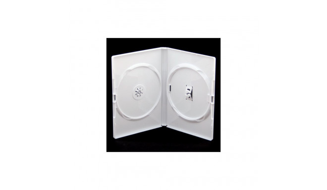 AMARAY PUDEŁKO DVD 14MM 2 WHITE GLOSSY SIDE-BY-SIDE [41377]