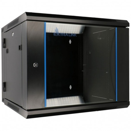 Wall cabinet rack 6U 600x600 black two sections