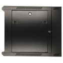 Wall cabinet rack 6U 600x600 black two sections