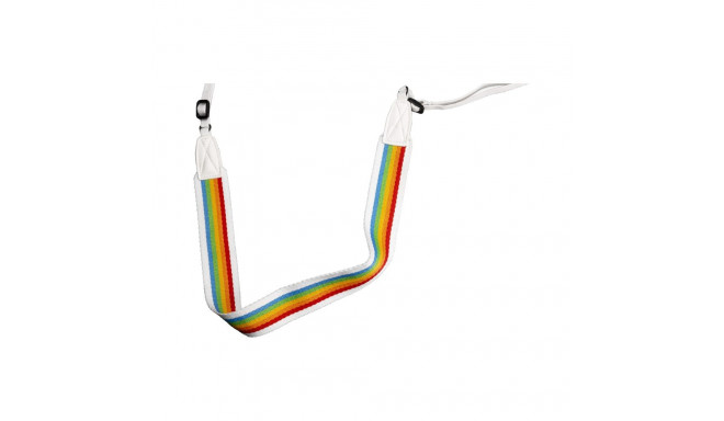 POLAROID CAMERA STRAP FLAT RAINBOW WHITE