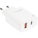 "USB-Schnellladegerät 20W 2-Port USB-A; USB C PD3.0 GoodConnections White"