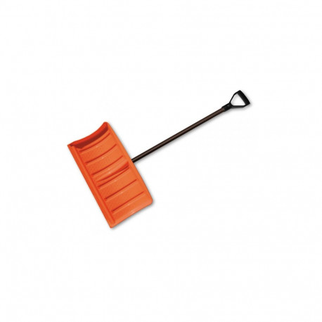 Snow plough-shovel with metal grip