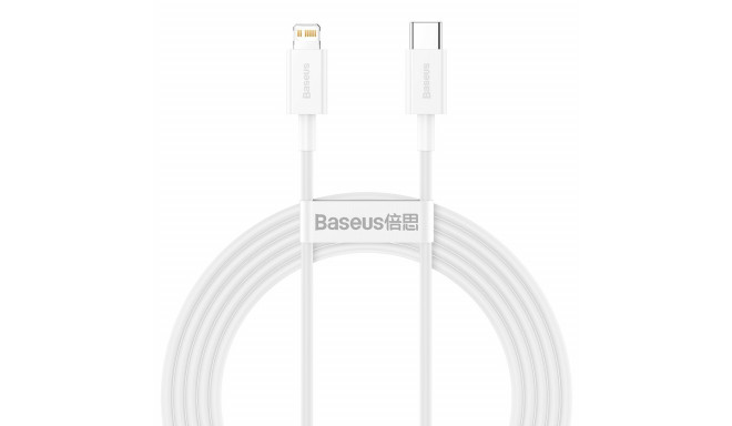 Baseus Superior seeria kaabel USB-C ja Lightning, 20W, PD, 2m (valge)