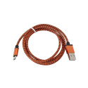 PLATINET MICRO USB TO USB FABRIC BRAIDED CABLE 1M ORANGE