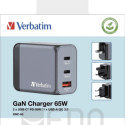 Verbatim PD Reiselader 65W USB/2xUSB-C GaN grau