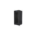 RACK CABINET 19" FREE-STANDING 27U/600X600 (FLAT PACK) WITH MESH DOOR LCD BLACK LANBERG V2