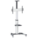 Manhattan TV & Monitor Mount, Trolley Stand, 1 screen, Screen Sizes: 37-65", Silver, VESA 200x200 to
