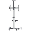 Manhattan TV & Monitor Mount, Trolley Stand, 1 screen, Screen Sizes: 37-65", Silver, VESA 200x200 to
