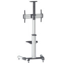 Manhattan TV & Monitor Mount, Trolley Stand, 1 screen, Screen Sizes: 37-65", Silver, VESA 200x200 to