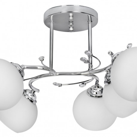 Classic chandelier pendant ceiling lamp Activejet IRMA nickel 5xE27 for living room