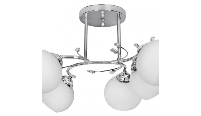 Classic chandelier pendant ceiling lamp Activejet IRMA nickel 5xE27 for living room