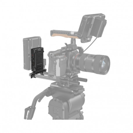 SmallRig 3498 Battery Adapter Plate V-Mount (Basic Version) with Dual Rod Clamp