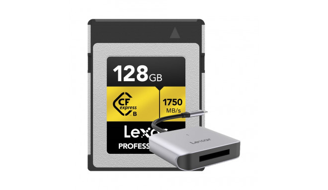 LEXAR CFEXPRESS PRO GOLD R1750/W1500 128GB - INCL  FOC CARDREADER/LRW510 (BLACK FRIDAY)