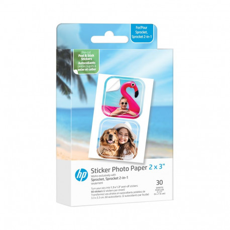 HP Sprocket Zink paper Luna 30-pack 2x3" pre-cut 1,3x1,3 sticker