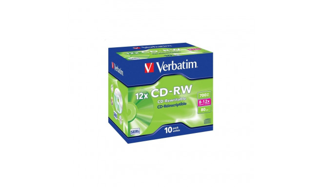 VERBATIM CD-RW 700MB 8-12X JEWEL CASE*10 43148