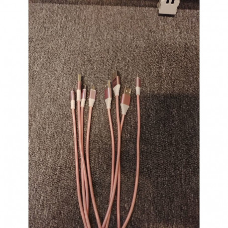 OMEGA FABRIC BRAIDED MICRO USB TO USB 2A 118 COPPER POLY 1M ROSE GOLD [44056]