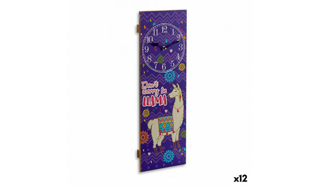 Wall Clock Llama 2,5 x 60 x 20 cm (12 Units)