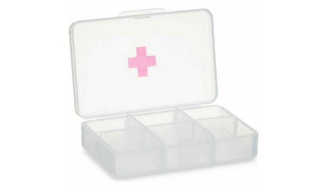 Pillbox with Compartments Transparent Plastic (11,5 x 18 x 2,2 cm) (12 Units)