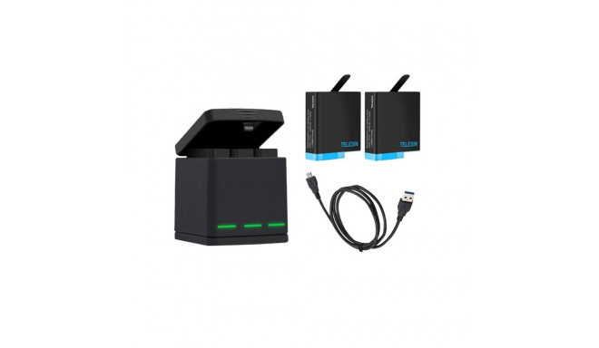 Telesin Box three-channel charger for GoPro Hero 5/6/7/8 + 2 batteries (GP-BNC-801)