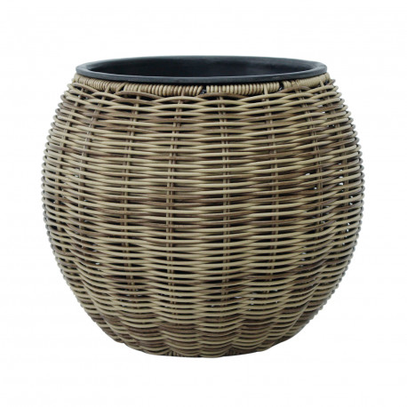 Lillepott WICKER D26xH22cm, helepruun