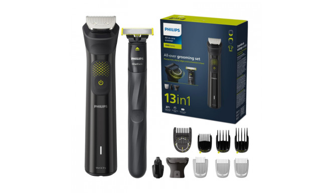 Philips Multigroom series 9000 13-in-1, Face, Hair and Body MG9530/15, Self-sharpening metal blades,