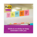 PPost-it® Z-Notes, Assorted Neon Colours, 76 mm x 76 mm, 100 Sheets/Pad, 6 Pads/Pack