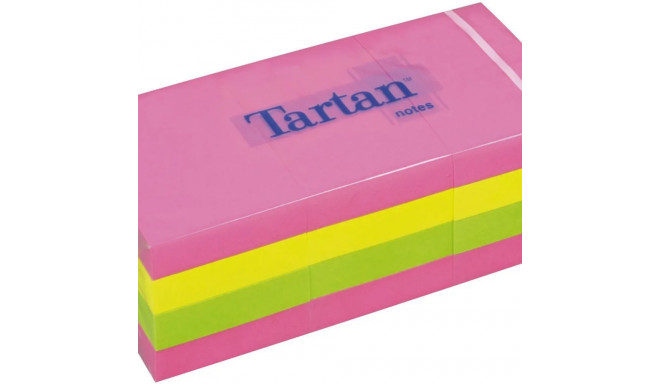 Note paper 38x51mm TARTAN neon colors 12x100 sheets