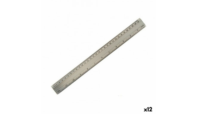 Ruler Pincello AR1607007 AR1607007 Silver Aluminium 0,5 x 35,5 x 4 cm (12 Units)