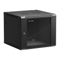 NETRACK 019-090-66-022 Netrack wall/hanging cabinet 19,9U/600 mm,glass door,black,remov. side pan.