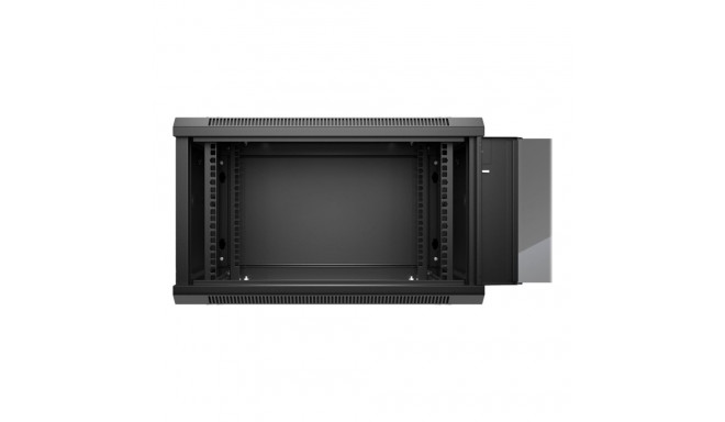 NETRACK 019-060-645-022 Netrack wall/hanging cabinet 19,6U/450 mm,glass door,black,remov. side pan.