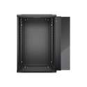 NETRACK 019-180-645-022 Netrack wall/hanging cabinet 19,18U/450 mm,glass door,black,remov. side pan.