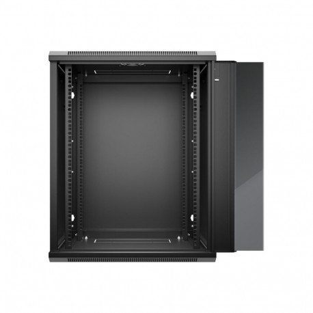 NETRACK 019-150-645-022 Netrack wall/hanging cabinet 19,15U/450 mm,glass door,black,remov. side pan.