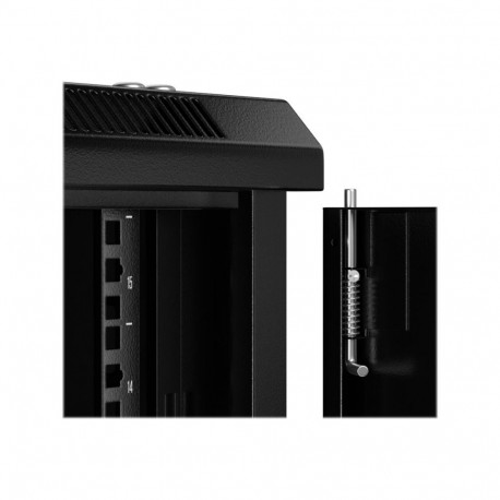 NETRACK 019-150-66-022 Netrack sein-/riputatav kapp 19, 15U/600 mm, klaasuks, must, eemaldatavad kül