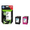HP tint 301 Combo 2-Pack Standard, must/värviline